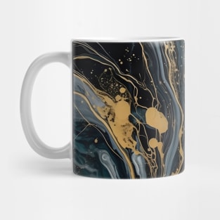 Tonal black, white and gold paint marble design pattern Mug